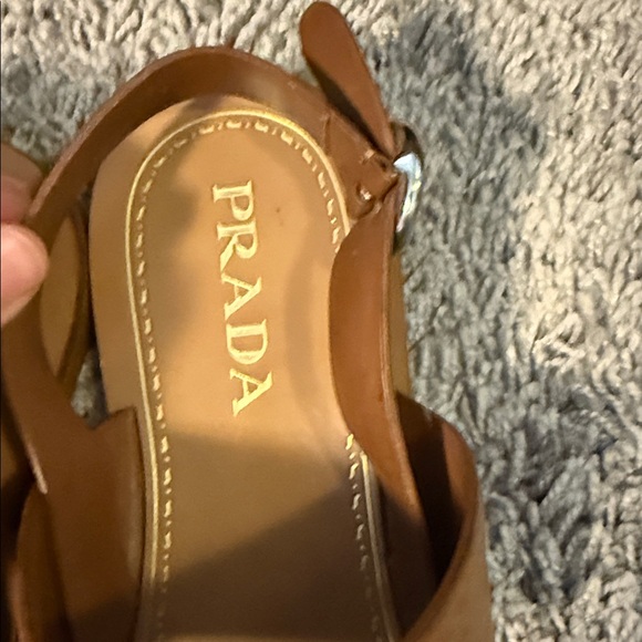 Prada Women's Brown Leather Sandals - Picture 3 of 4